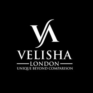 Velisha London Logo and Tag line - Unique Beyond Comparsion